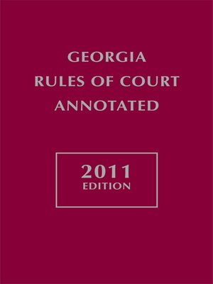 cover image of Georgia Rules of Court Annotated